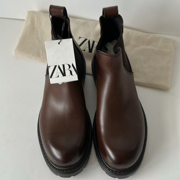 Zara Dark Brown Chelsea Style Ankle Boots - Picture 17 of 17
